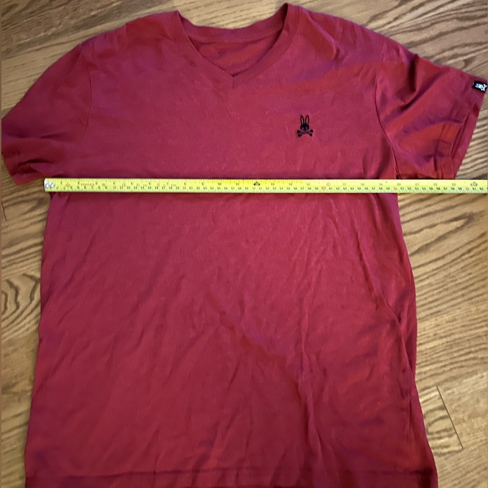 Psycho Bunny T-Shirt Mens‎ Malton Crimson Embossed Logo V-Neck - Picture 3 of 9